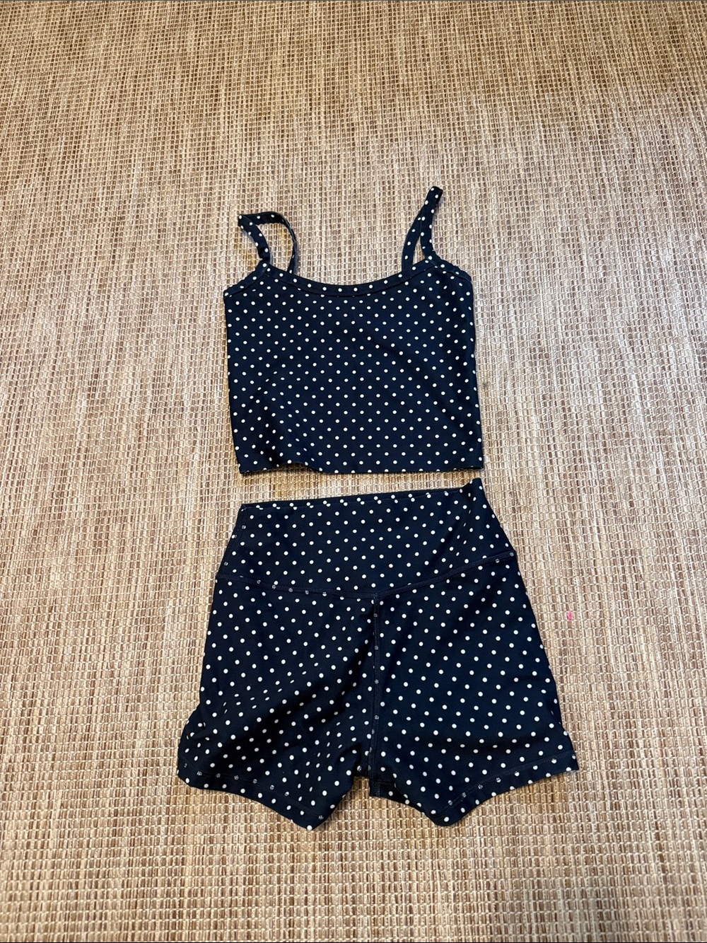 Navy Polka Dot Workout Set